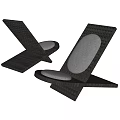 Modern Leisure Chairs With Black Grid Frame And White Cushion Design