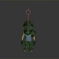 Cute Doll Keychain With Gas Mask Striped Tank Top And Tool Accessory
