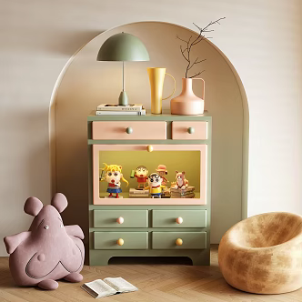 Modern Storage Cabinet Display Cabinet Side Cabinet Dopamine 3d model