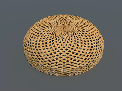 Round Woven Rattan Dome with Intricate Lattice Pattern for Home Decor 3d model