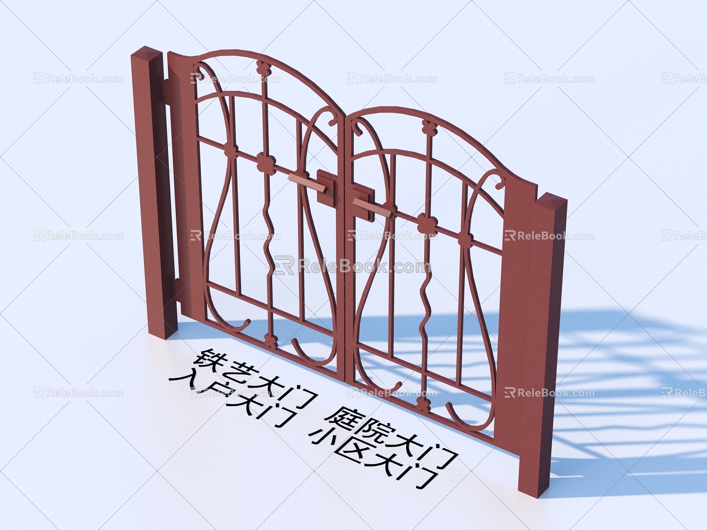 Wrought Iron Gate Courtyard Gate Entrance Gate Community Gate 3d model