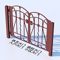 Wrought Iron Gate Courtyard Gate Entrance Gate Community Gate 3d model