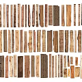 Various Natural Wooden Strips And Pieces With Different Wood Grain Textures