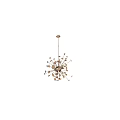 Modern Chandelier With Gold Metal Arms And Crystal Accents For Luxury Interior Design