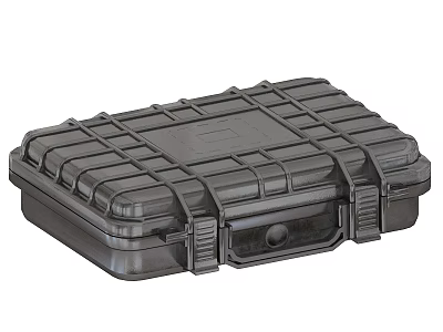 Black Rugged Protective Hard Case With Latches And Carrying Handle For Storage 3d model