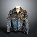 Vintage Distressed Leather Jacket With Classic Design And Zipper Pockets