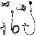 Complete Chrome Shower Set With Rainfall Head Handheld Sprayer Flexible Hose And Faucet