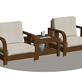 New Chinese Style Single Sofa Leisure Chair Single Chair 3d model