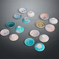 Stylish Decorative Plates In Blue And White Tones With Intricate Patterns For Home Decoration