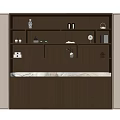 Modern Decorative Cabinet With Lighted Shelves Wooden Storage And Decorative Items