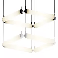 Modern Linear Geometric Chandelier With White Tubes And Black Connectors Design