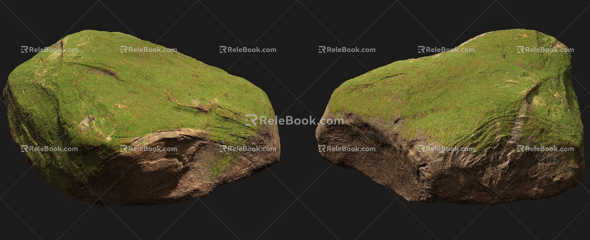 Modern Stone Moss Stone 3d model