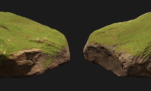 Modern Stone Moss Stone 3d model