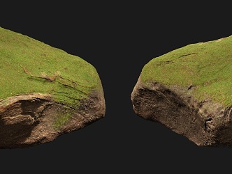 Modern Stone Moss Stone 3d model