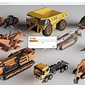 Heavy Duty Utility Work Vehicles Featuring Mining Truck Excavator Bulldozer And Forklift