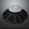 Electronic Speaker With Black Frame And White Dome Circular Design Audio Equipment