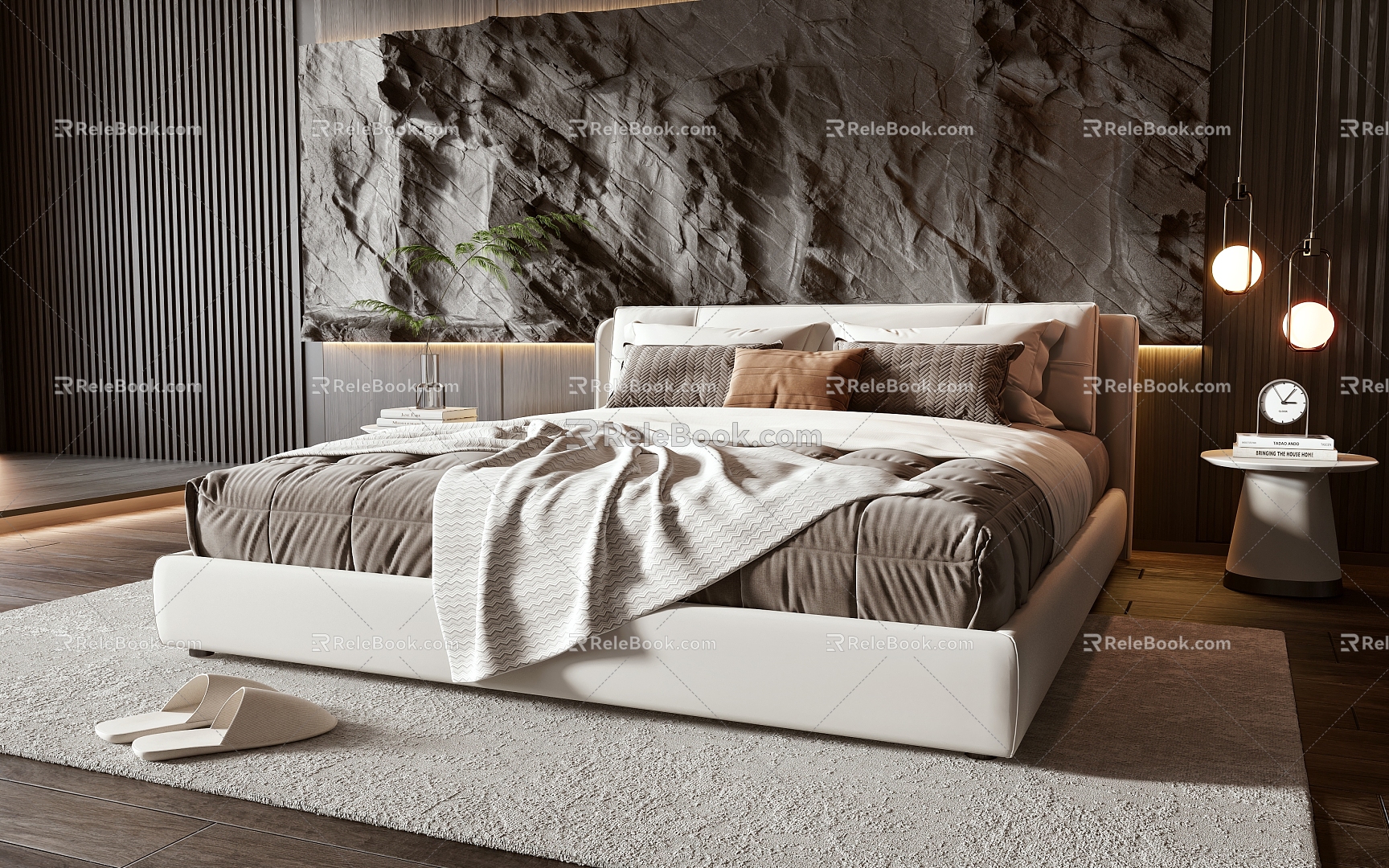 Modern Double Bed 3d model