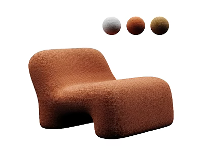 Cozy Orange Textured Bean Bag Chair With Three Color Options 3d model