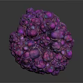 Unique Purple Wooden Stone Decorative Sculpture With Bumpy Textured Surface