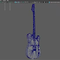 Wooden Electric Guitar With Classic Design On Teal Background Musical Instrument