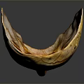 Shiny Golden Animal Mask With Intricate Facial Carvings And Smooth Surface