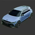 Light Blue Modern Car with Sleek Body Sporty Style Black Wheels And Red Accents