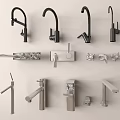 Various Stylish Faucet Designs for Kitchen and Bathroom Displayed in Modern Home Settings