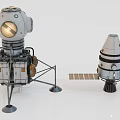 Detailed Spacecraft Models Featuring Lunar Lander Metallic Structure And Return Module 3d model
