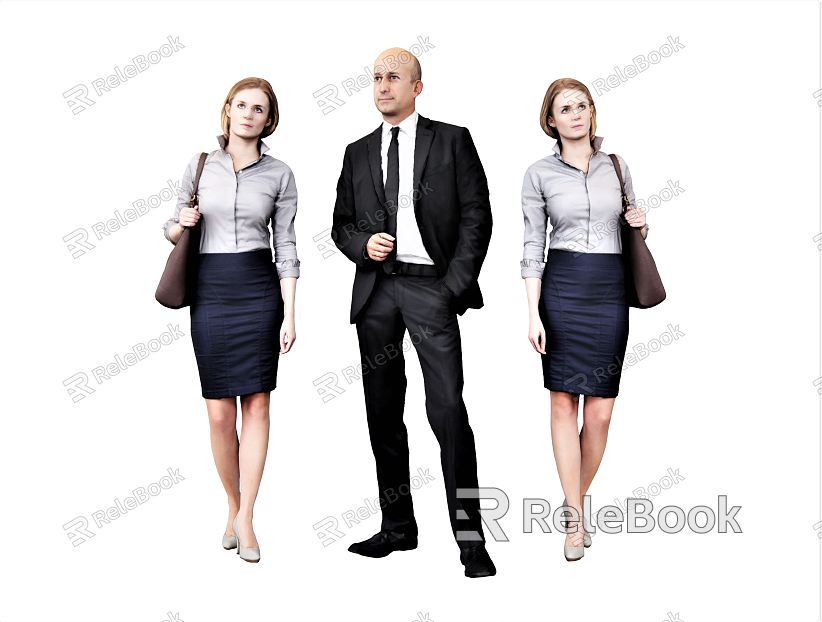 Modern Double Man Woman Business Person model