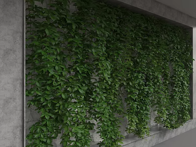 Modern plant background wall 3d model
