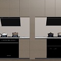 Modern range hood gas stove steaming oven 3d model