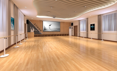 Modern Dance Studio Classroom 3d model