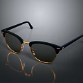 Classic Black Frame Sunglasses With Gold Accents And Tinted Lenses For Daily Use