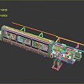 Advanced Industrial Automated Production Line With Robotic Arm Control Panels And Workstations
