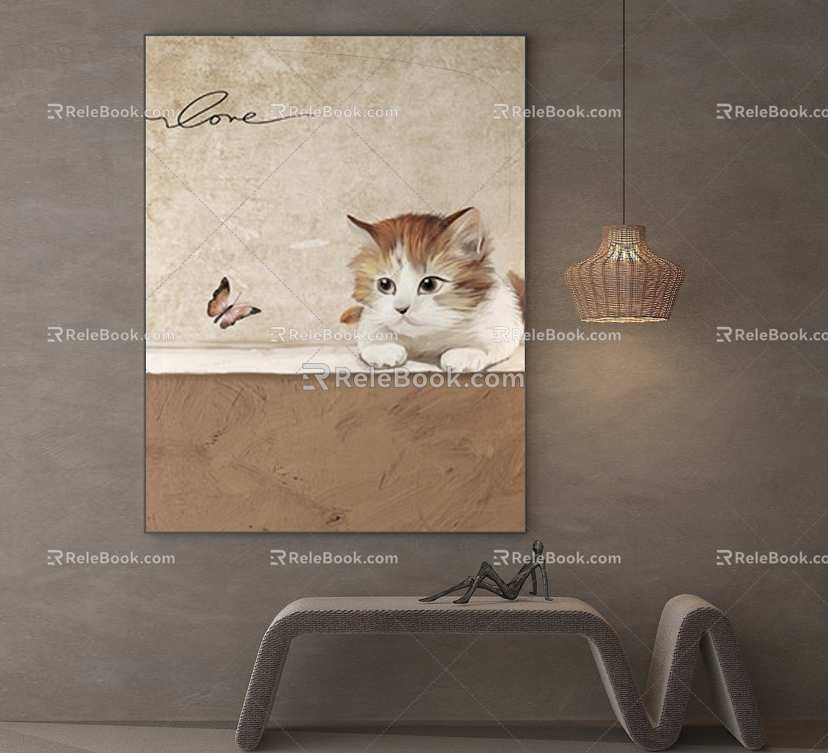 Quiet Animal Painting Decorative Painting 3d model