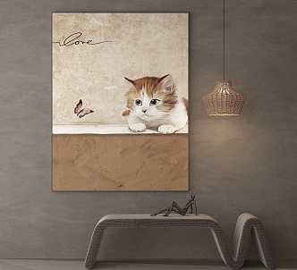 Quiet Animal Painting Decorative Painting 3d model