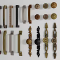 Jane O Handle Ancient Brass Handle Buckle Furniture Hardware 3d model