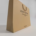 Louis Vuitton Brown Paper Shopping Bag With Leather Handle And Paris Logo