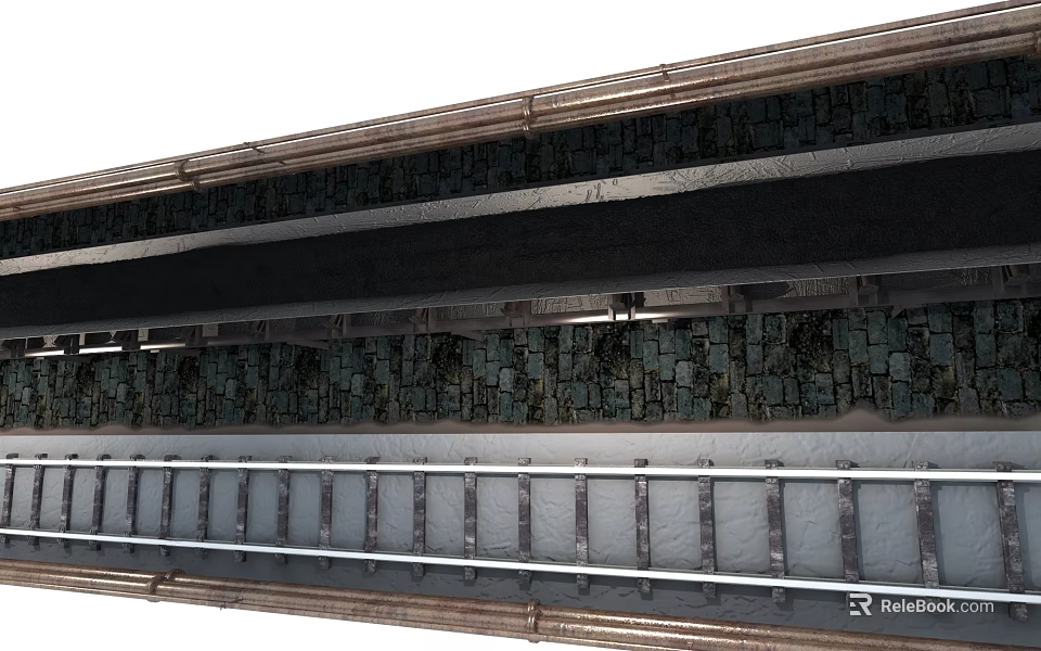 Industrial Heavy Duty Equipment With Steel Frame And Conveyor Track Structure 3d model 