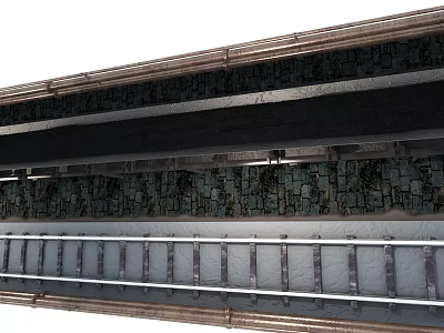 Industrial Heavy Duty Equipment With Steel Frame And Conveyor Track Structure 3d model