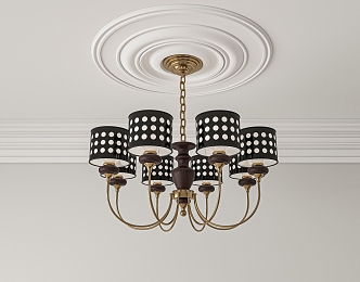 Middle Style Restaurant Chandelier 3d model