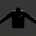 Black Track Jacket With White Stripes On Sleeves And Classic Logo Design 3d model
