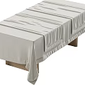 Light Beige Textured Tablecloths Draped Over Wooden Leg Tables In Various Styles