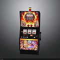 Classic Slot Machine With Flame Graphics 777 Symbols And Cherry Icons