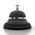 Classic Brass Service Bell With Polished Wooden Base And Dome Shape