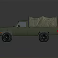 Functional Military Green Truck With Canvas Cover