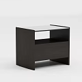 Sleek Modern Bedside Table With Dark Wood Frame White Top And Open Shelf 3d model