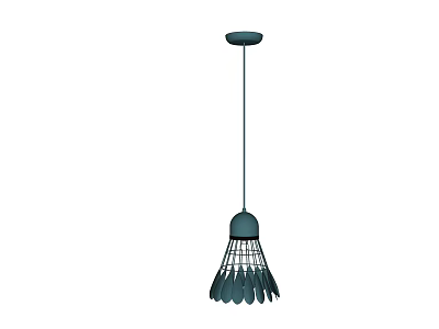 Modern Teal Pendant Light With Petal Shaped Design For Home Decor 3d model