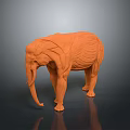 Orange Home Decor Furniture Elephant Model With Detailed Muscle Structure Design