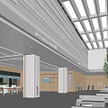 Hospital Outpatient Clinic Spacious Bright Lobby With Skylights Reception Desk And Green Plants